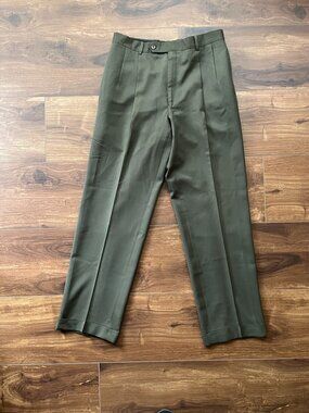 Jos. A. Bank olive green dark khaki wool trousers pants office fall preppy work